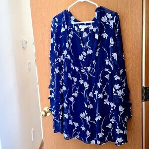 Motherhood Maternity Navy Blue Floral Blouse 2x